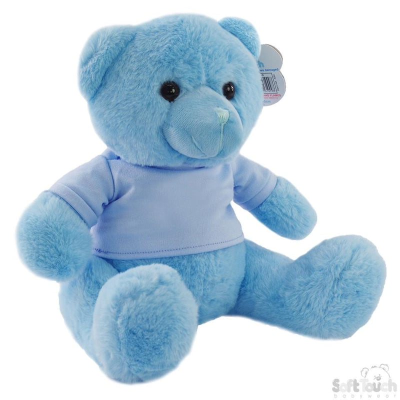 Blue Teddy Bear W/T Shirt -25cm - TB325-B - Kidswholesale.co.uk