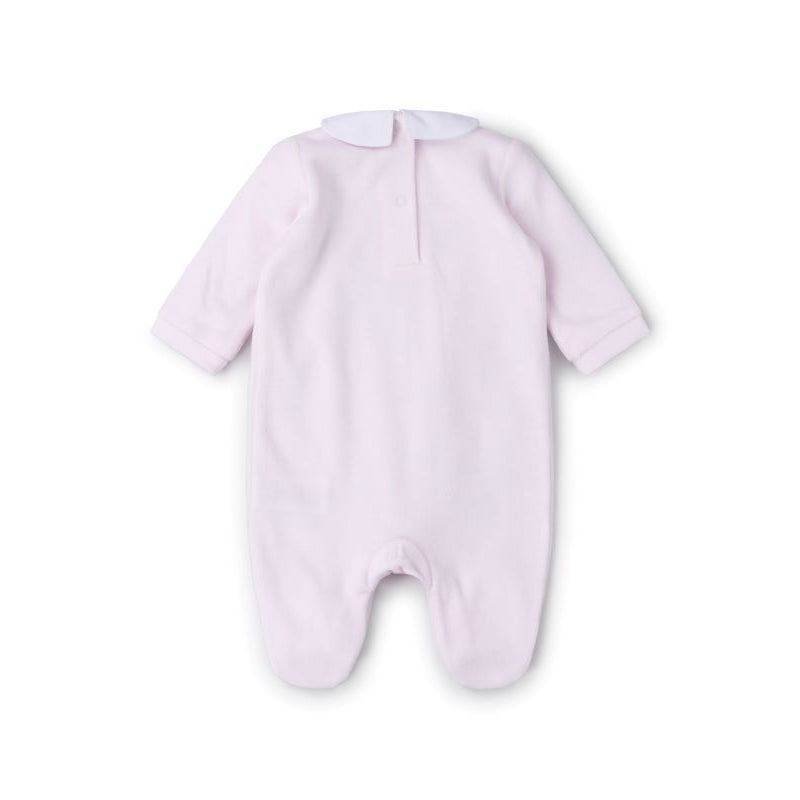 Velour Pink Smock Rose Sleepsuit (Pack of 6) ( 6-9Months) V21637