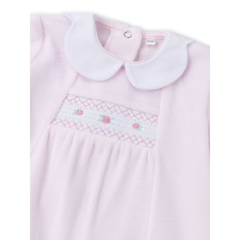 Velour Pink Smock Rose Sleepsuit (Pack of 6) ( 6-9Months) V21637